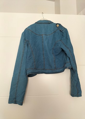 Düğmeli Mavi Uzun Kot Kadın Takım - Görsel 8