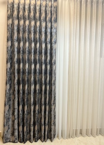 Gri Batik Desenli Modern Perde - Görsel 5