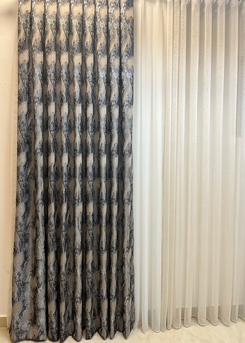 Gri Batik Desenli Modern Perde - Görsel 6