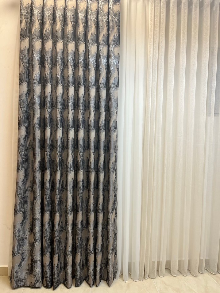 Gri Batik Desenli Modern Perde - Görsel 5