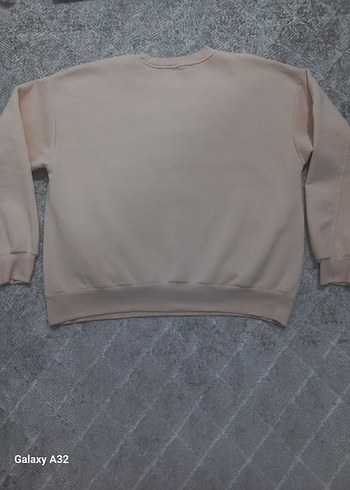 Bej Kadın Sweatshirt Uzun Kollu Street Wear - Görsel 4