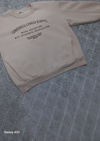 Bej Kadın Sweatshirt Uzun Kollu Street Wear - Görsel 2