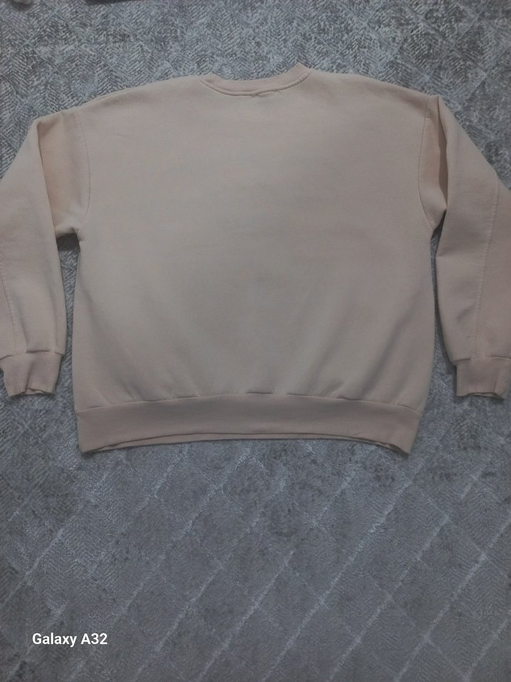 Bej Kadın Sweatshirt Uzun Kollu Street Wear - Görsel 4