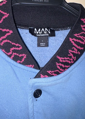 Mavi Baskılı Düğmeli Street Wear unisex Ceket - Görsel 3