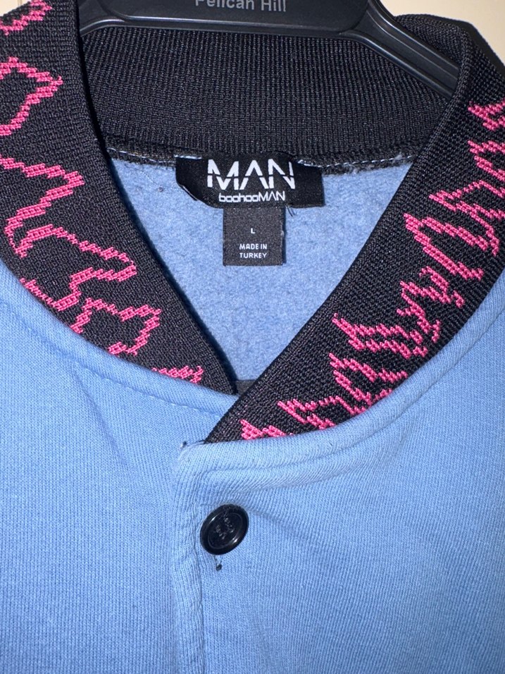 Mavi Baskılı Düğmeli Street Wear unisex Ceket - Görsel 3