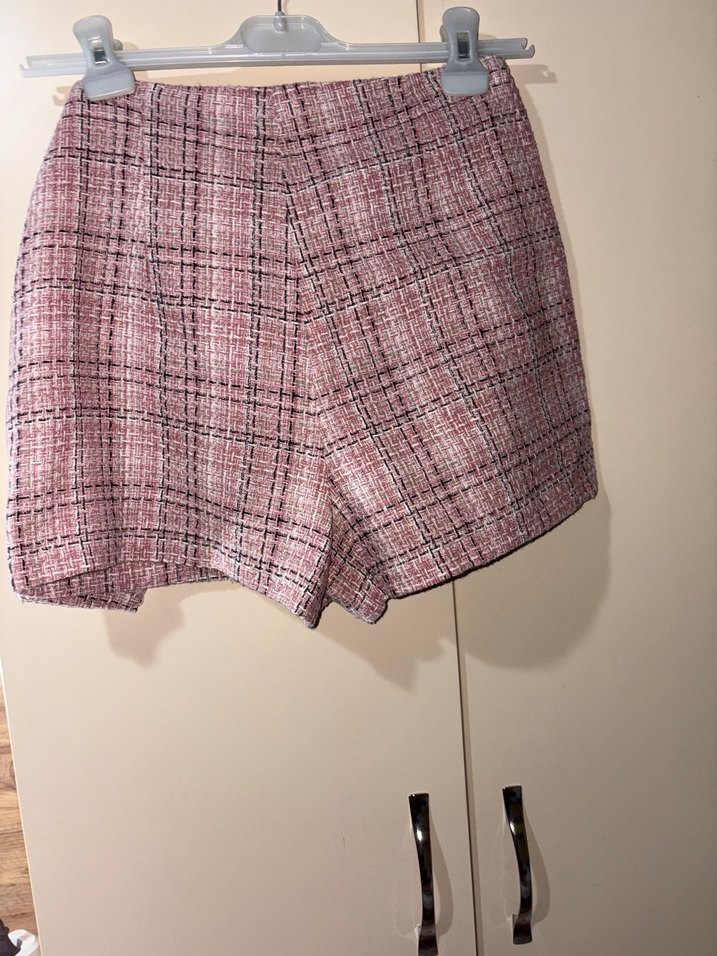 Düğmeli Pembe Mini Etek - Görsel 2