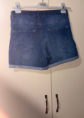 Kadın Mavi Denim Mini Şort - Görsel 2