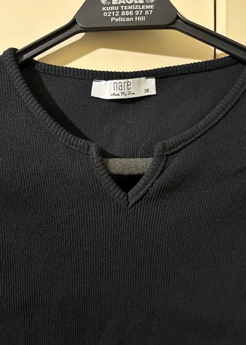 Siyah Kolsuz V Yaka Keten Kadın takım - Görsel 4