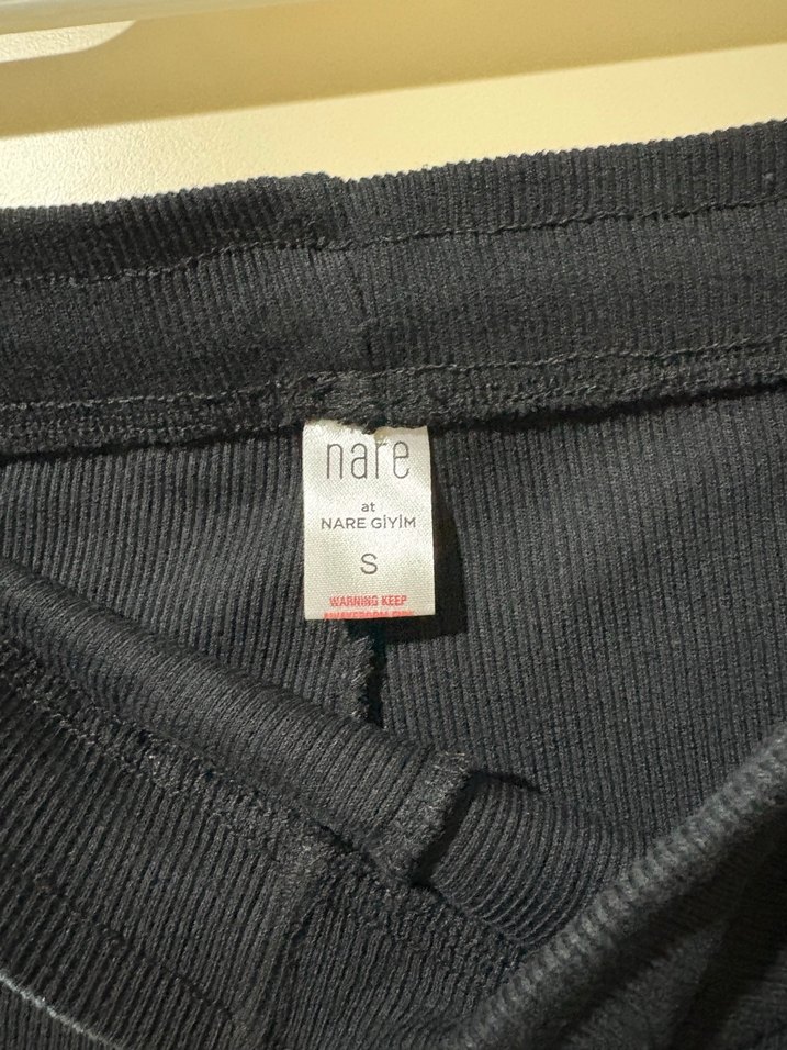 Siyah Kolsuz V Yaka Keten Kadın takım - Görsel 3