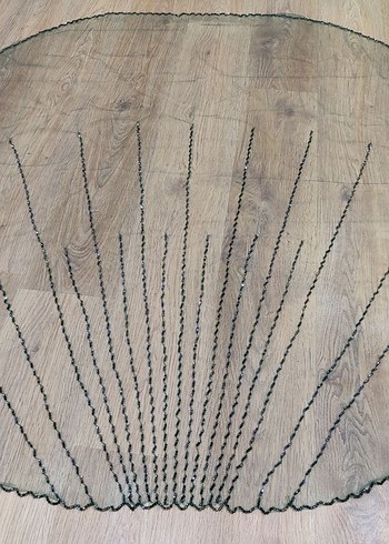 İşlemeli Boncuklu zümrüt yeşili kına nişan duvak - Görsel 3