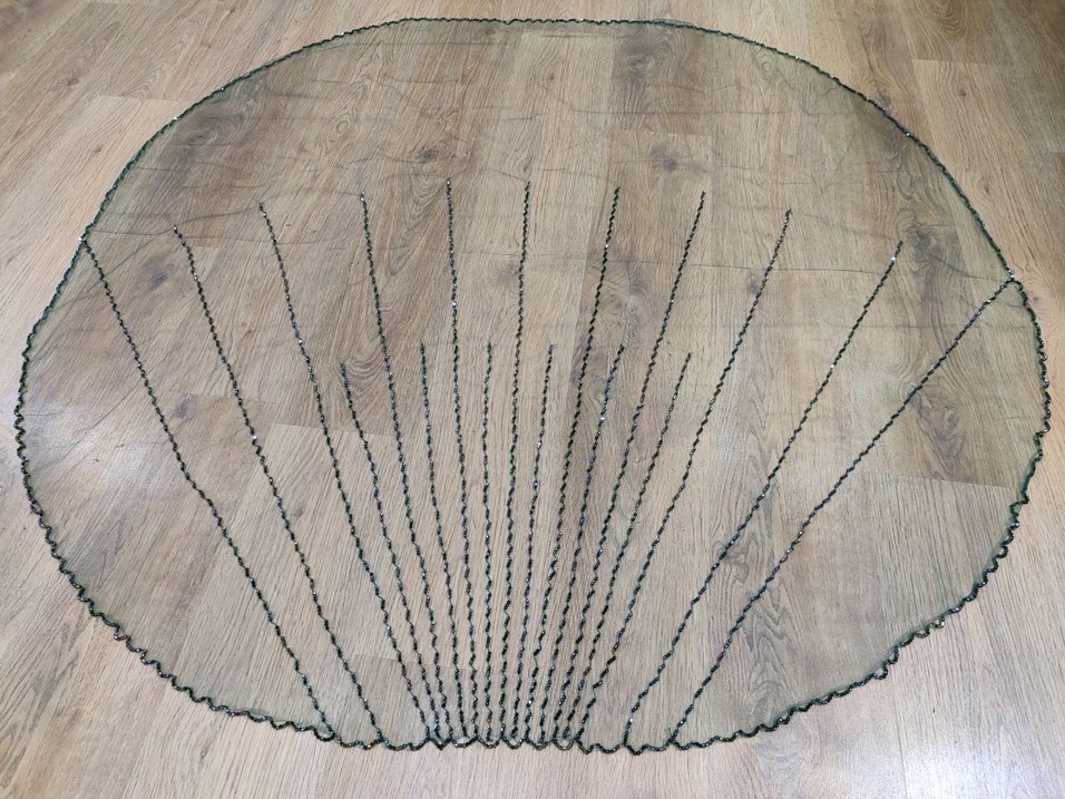 İşlemeli Boncuklu zümrüt yeşili kına nişan duvak - Görsel 3