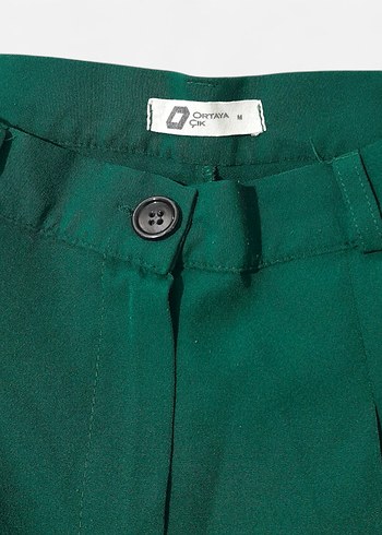 Yeşil Pileli Palazzo Pantolon - M - Görsel 3