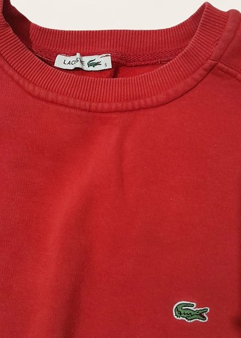 Koyu Kırmızı Lacoste Sweatshirt - Kusurlu - Görsel 2