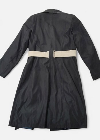Siyah Mevsimlik Trençkot - Görsel 7