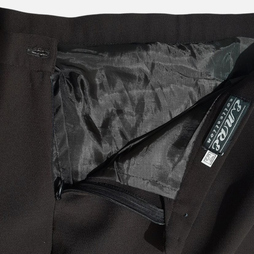 Zamansız Koyu Kahve Piliseli Kumaş Etek - Görsel 4