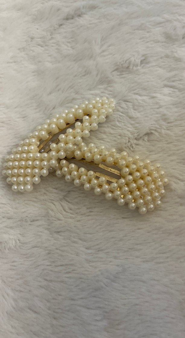 İnci Boncuklu Beyaz Saç Tokası Seti - Görsel 2