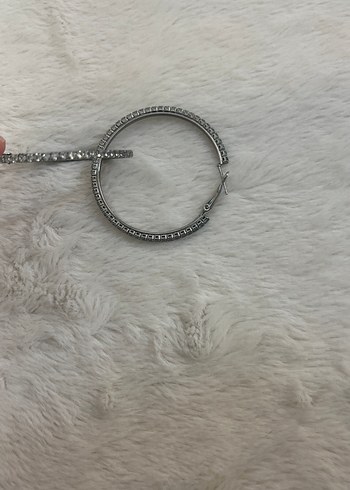 Gri Boncuklu Midi Halka Küpe - Görsel 2