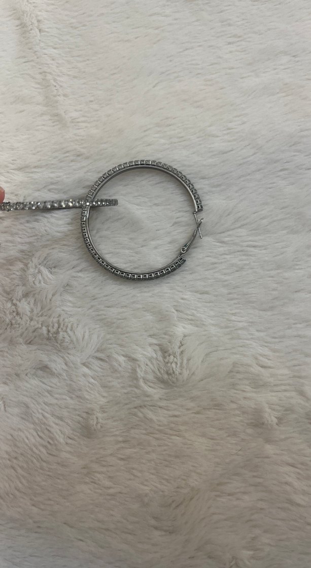 Gri Boncuklu Midi Halka Küpe - Görsel 2