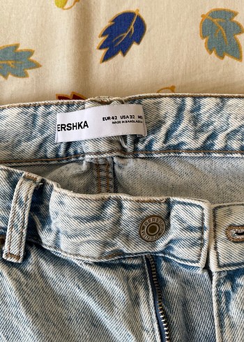 Mavi Büzgülü Rahat Kesim Erkek Kot Pantolon Bershka - Görsel 3