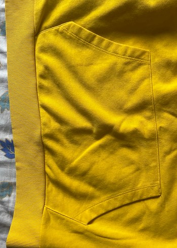 Sarı Kapüşonlu Fermuarlı Sweatshirt - Görsel 3