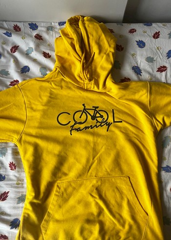 Sarı Kapüşonlu Fermuarlı Sweatshirt - Görsel 2