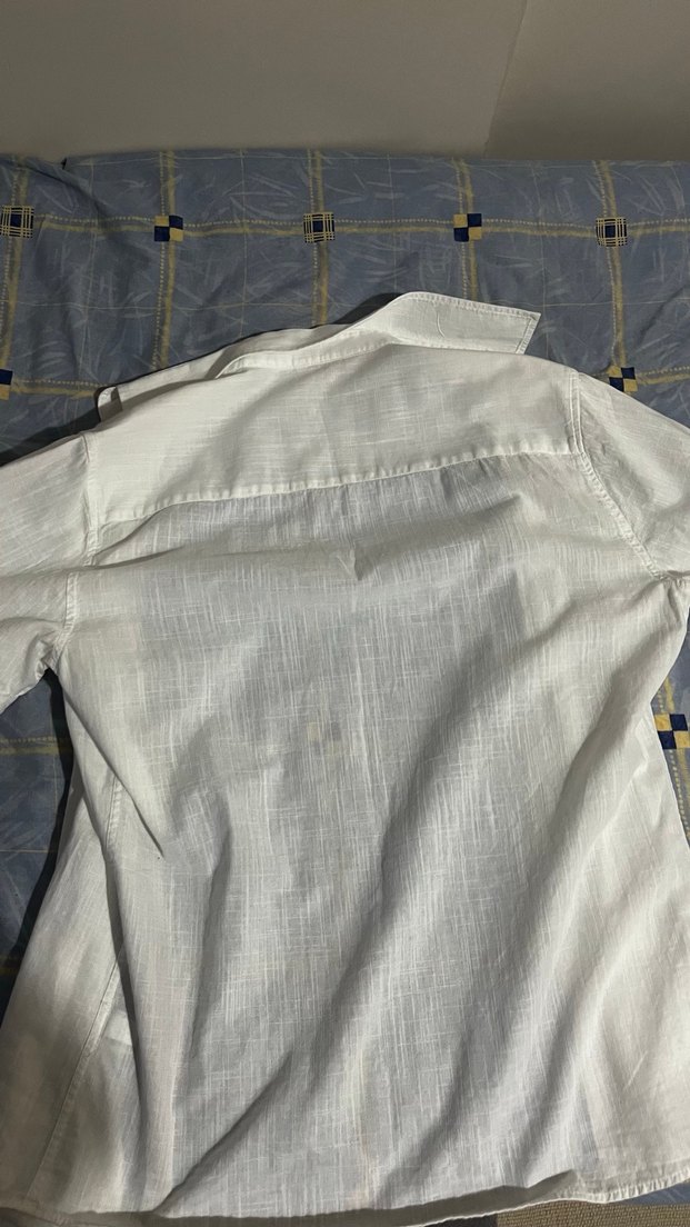 Erkek Beyaz Keten Kısa Kollu Gömlek - Görsel 3