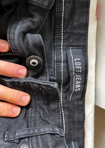 Düğmeli Siyah erkek Denim Pantolon - Görsel 2