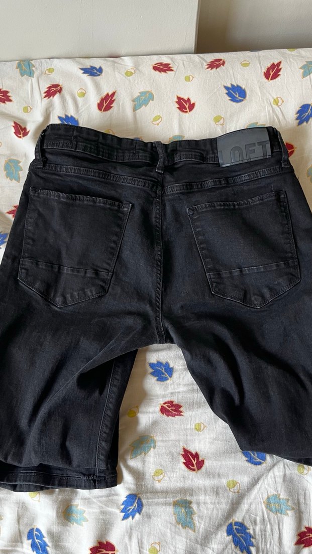 Düğmeli Siyah erkek Denim Pantolon - Görsel 4