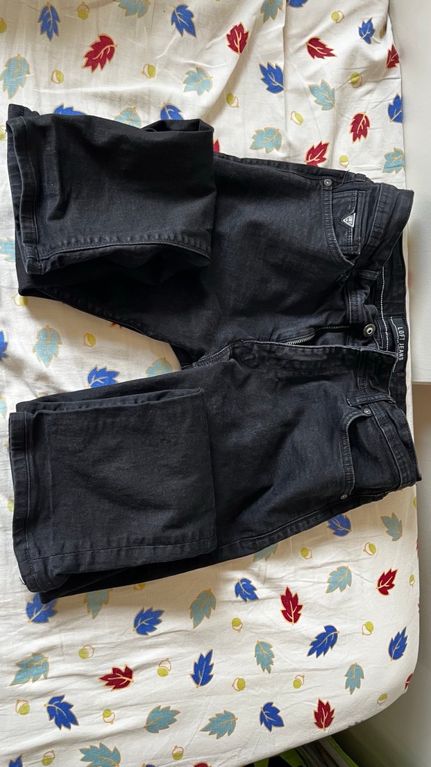 Düğmeli Siyah erkek Denim Pantolon - Görsel 3