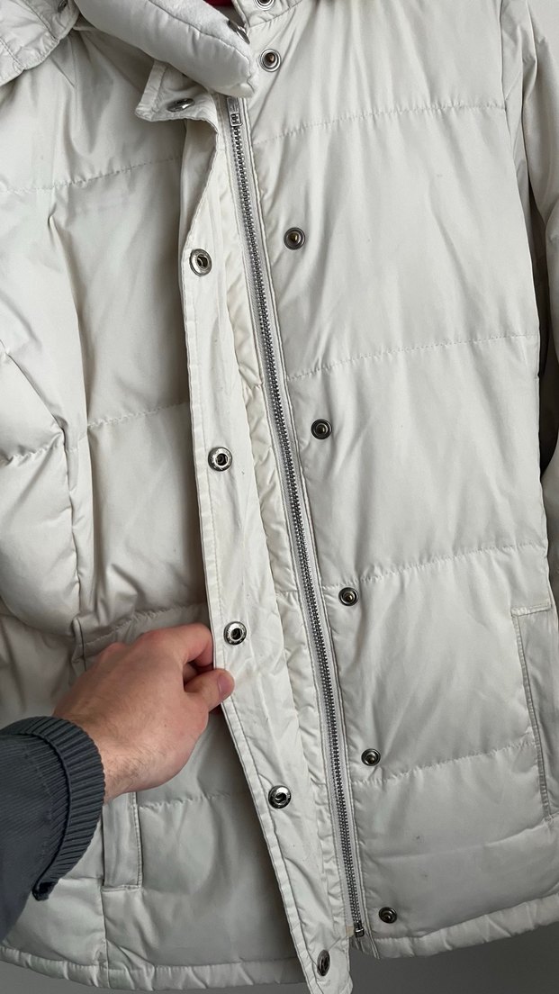 Gri Kürklü Beyaz Kadın Kışlık Mont - Görsel 4