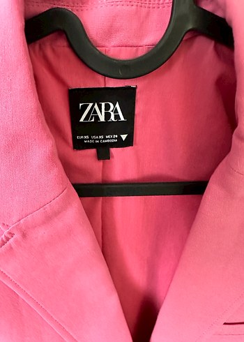 Pembe Düğmeli Kısa crop Kadın Blazer Ceket - Görsel 3