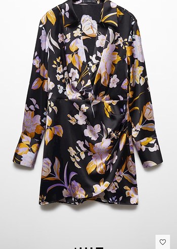 Çiçek Desenli Saten Mini Elbise - Görsel 2