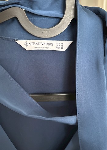 Lacivert Mini  V Yaka Kadın Saten Elbise - Görsel 2