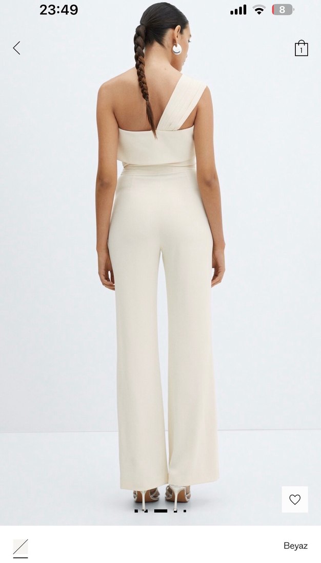 Fırfırlı asimetrik  Kadın Tulum - Görsel 2