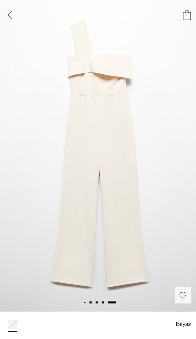 Fırfırlı asimetrik  Kadın Tulum - Görsel 3