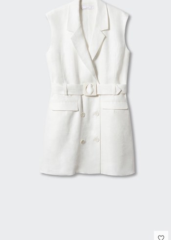 %100 keten yakalı elbise - Görsel 3