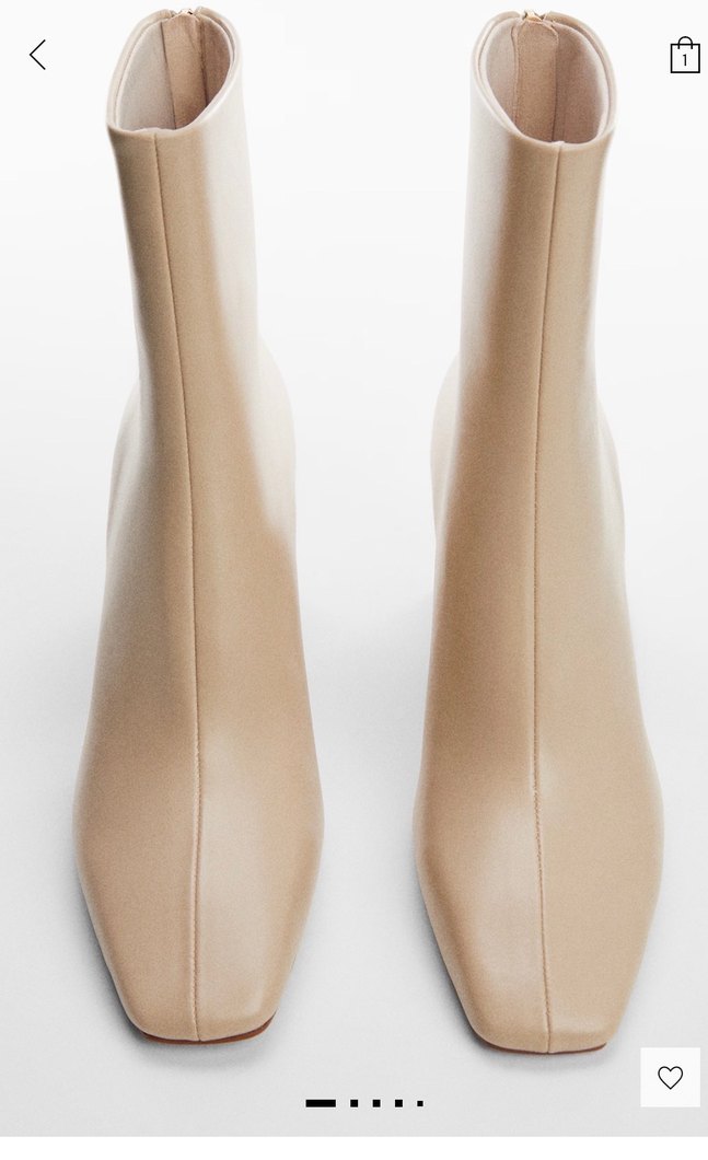 Bej Deri Kadın Topuklu Bot - Görsel 3