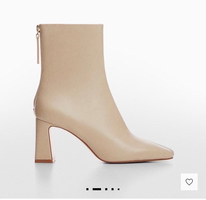Bej Deri Kadın Topuklu Bot - Görsel 2