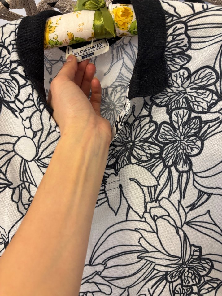 Kısa Kollu Beyaz Desenli Erkek Tşört - Görsel 2