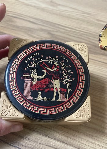 Antik Yunan Temalı Altın Desenli Bardak Altlıkları - Görsel 4