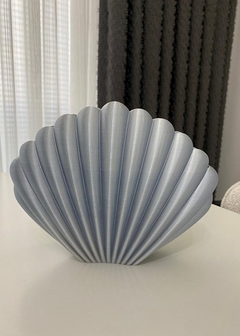 Gri Deniz Kabuğu Şeklinde Vazo/Peçetelik - Görsel 3