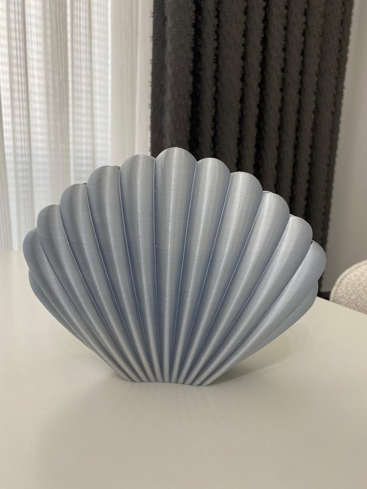 Gri Deniz Kabuğu Şeklinde Vazo/Peçetelik - Görsel 3