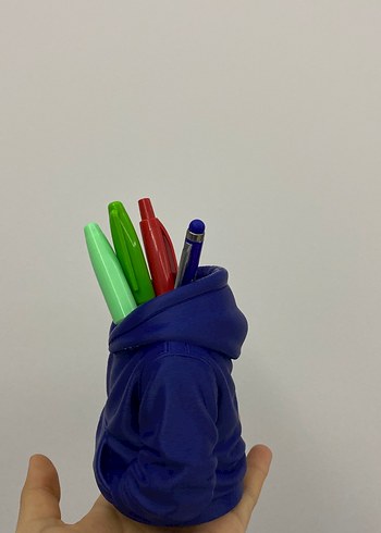 Renkli Kalemlik, Mavi Kapüşonlu Tasarım - Görsel 3