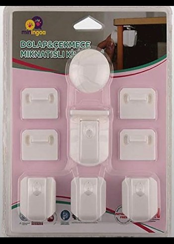 Beyaz Dolap ve Çekmece Mıknatıslı Kilit Seti - Görsel 2