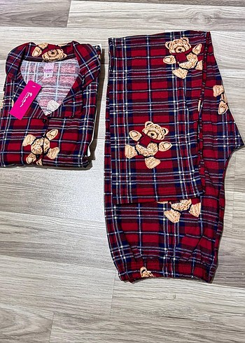 Ayıcık Desenli Uzun Kollu Kadın Pijama Takımı - Görsel 3