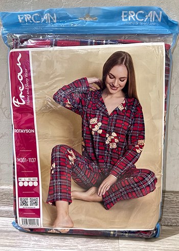 Ayıcık Desenli Kadın Pijama Takımı - Görsel 4