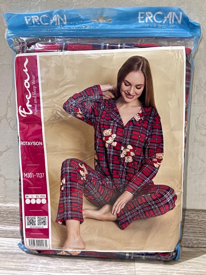 Ayıcık Desenli Kadın Pijama Takımı - Görsel 4