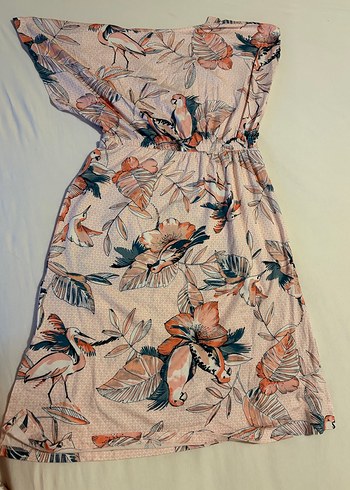 Çiçek Desenli Hamile Tunik, Uzun, Askısız - Görsel 4