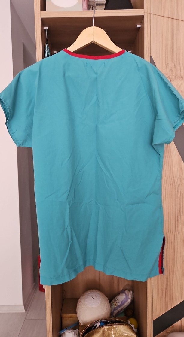 Turkuaz çizgi detaylı çizgi medikal Forma üstü - Görsel 2