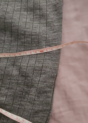 Gri V Yaka Kadın Örgü Süveter - Görsel 3